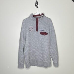 Patagonia Gray Quilted Pullover with Maroon Accents